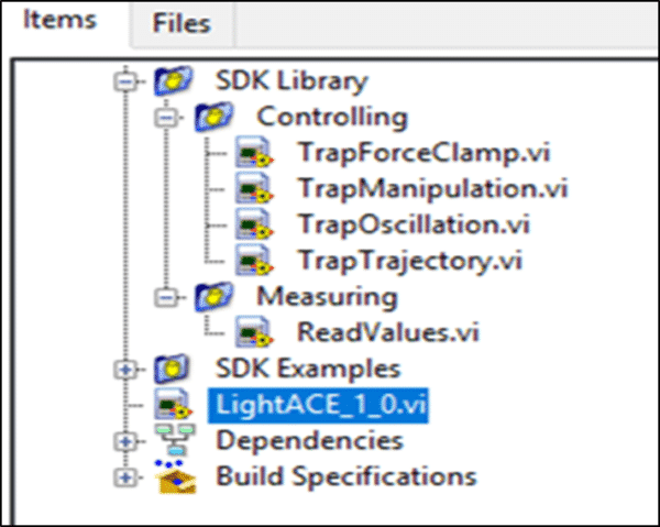 Lightace software for sensocell optical tweezers 