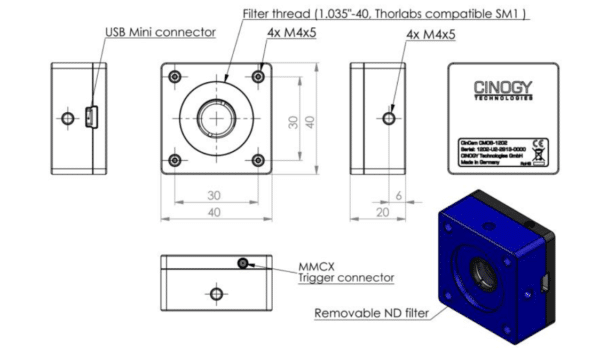 cincam cmos laser beam profiler