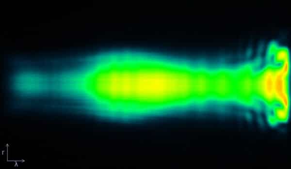Spatially-resolved spectrum of a white light continuum