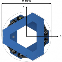 JORAN Hexapod Dimensions Top