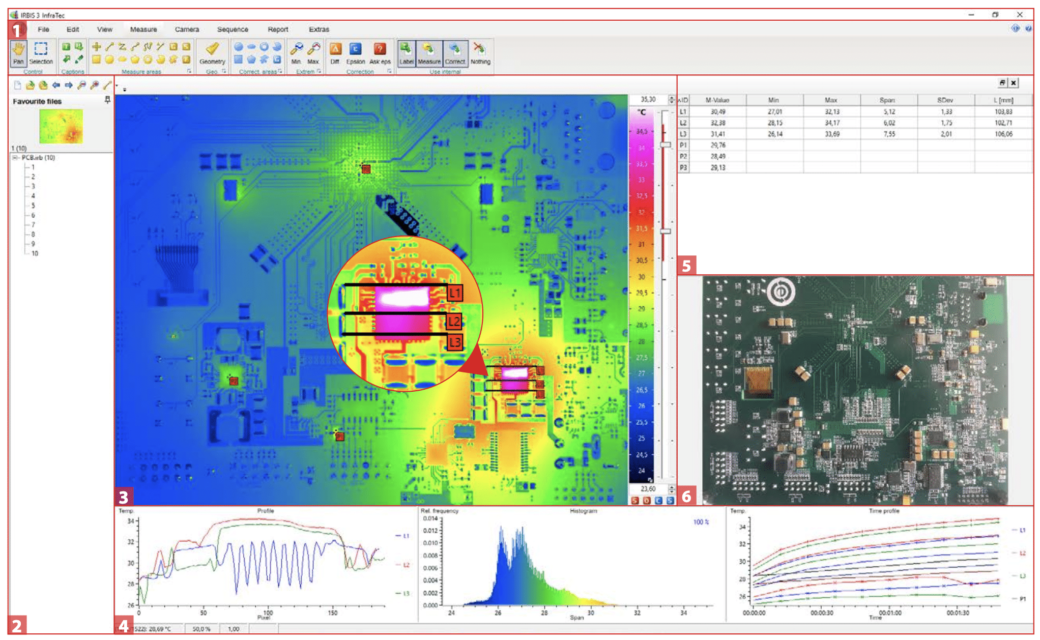 IRBIS3 Thermographic software user interface