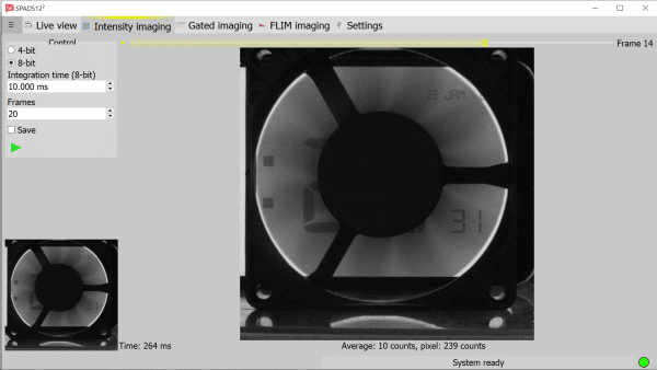 SPAD512S GUI Intensity Imaging (8-bit)