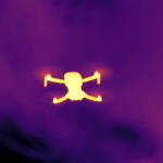 thermal image of a miniature DJI drone