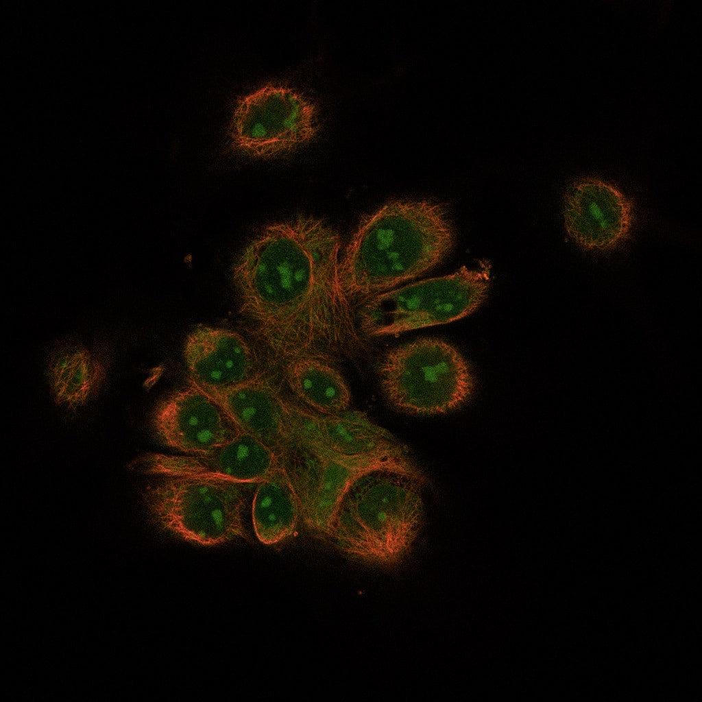 Multi-channel confocal microscopy image