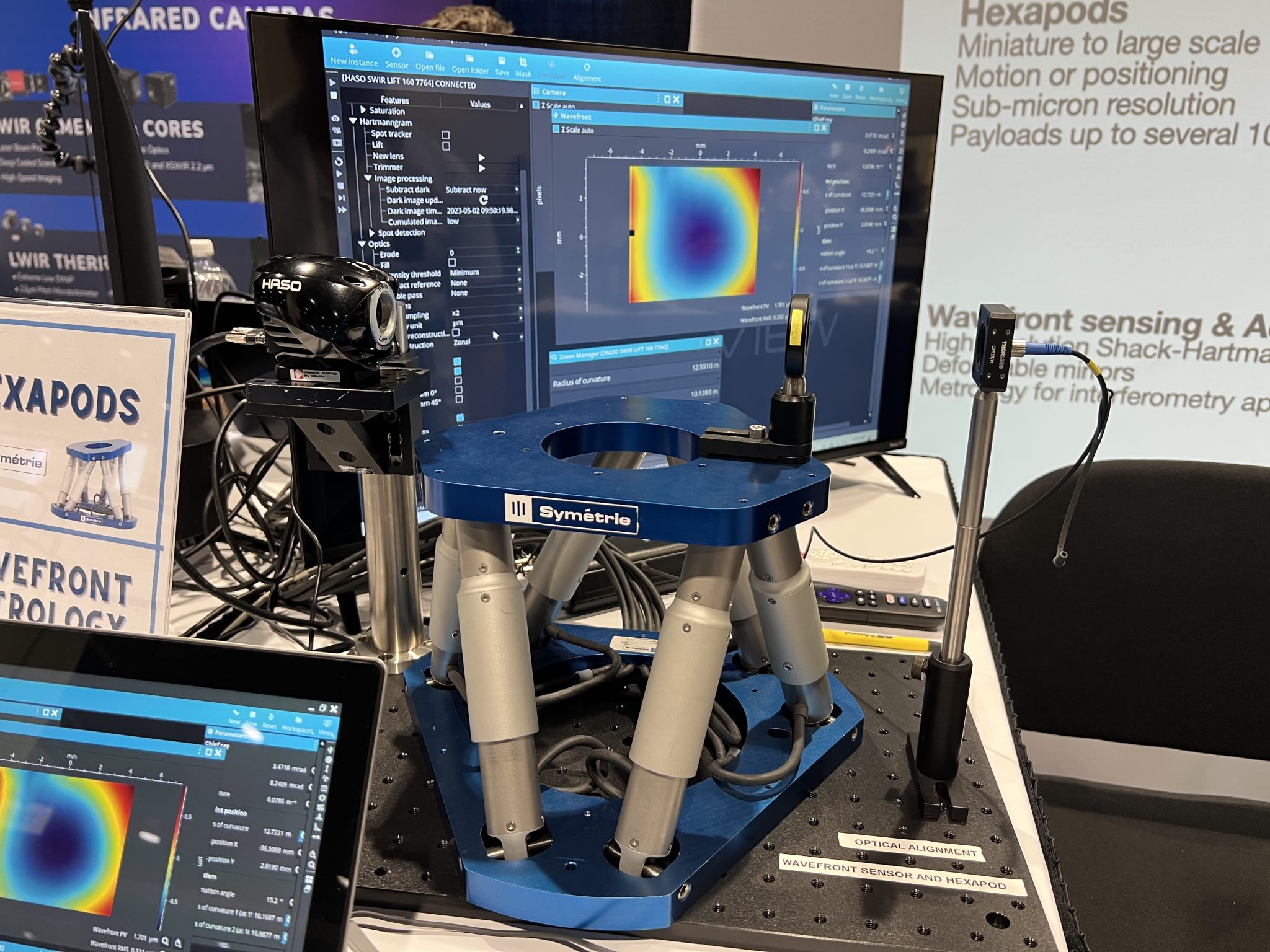 Optical alignment using a Shack-Hartmann wavefront sensor & a Hexapod | HASO SWIR LIFT 160 and PUNA