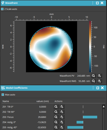 Measured wavefront before alignment 