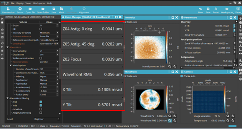 waveview software after fine alignment
