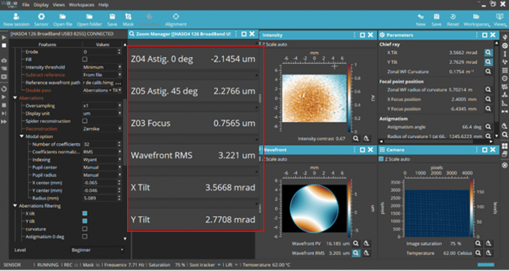 Fine alignment using waveview software