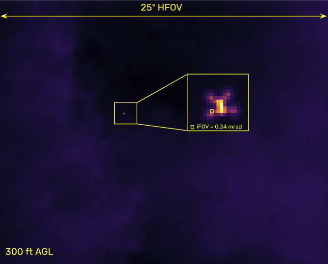 25º HFOV image of a drone taken with niels 12 high resolution thermal camera