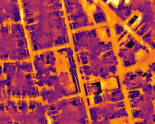 Color frame - aerial mapping of houses - seen by Niels 12 SXGA thermal camera